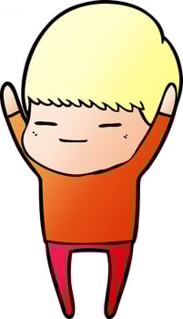 cartoon smug boy vector