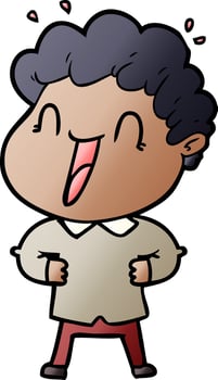 cartoon happy man vector