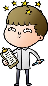 cartoon amazed boy vector