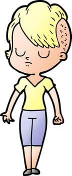 cartoon doodle character woman vector