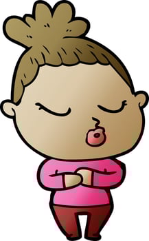 cartoon calm woman vector