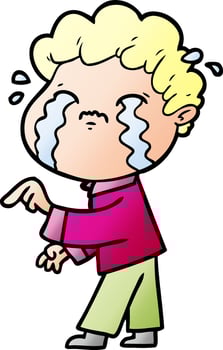 cartoon man crying vector