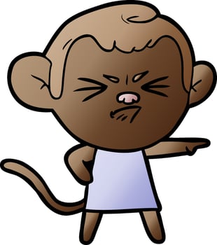 cartoon annoyed monkey vector