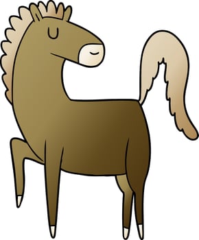 happy cartoon horse vector