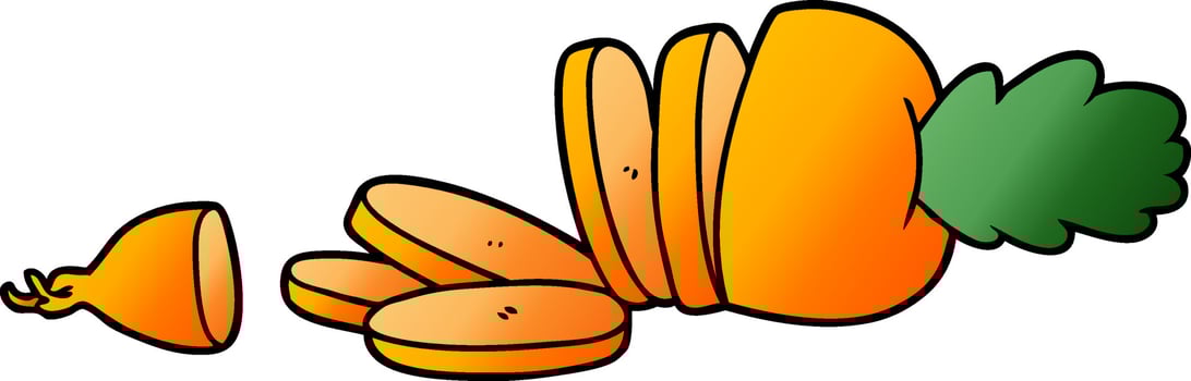 cartoon carrot chopped vector