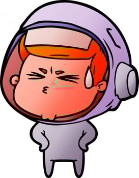 cartoon stressed astronaut vector