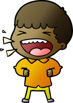cartoon laughing man vector