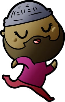 cartoon man with beard vector
