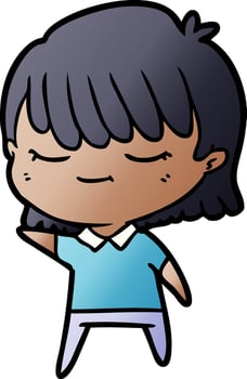 cartoon doodle character woman vector