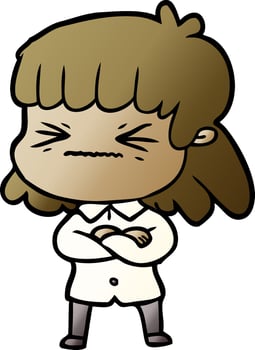 cartoon doodle character woman vector