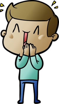 cartoon excited man vector
