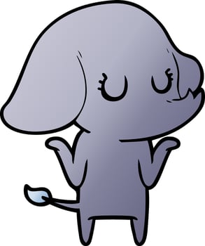 cute elephant shrugging shoulders vector