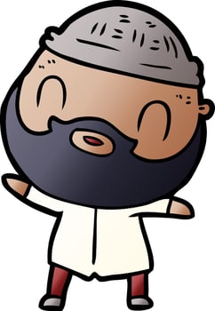 cartoon bearded man vector