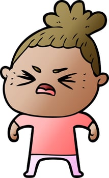 cartoon angry woman vector