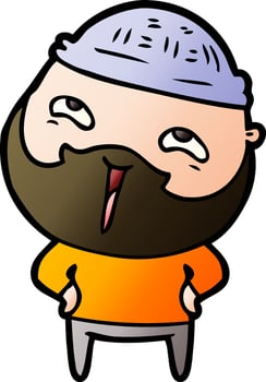 cartoon happy bearded man vector