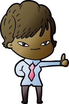 cartoon happy woman vector
