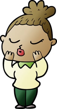 cartoon calm woman vector