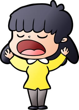 cartoon woman talking loudly vector