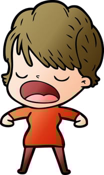 cartoon woman talking vector
