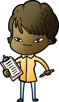 cartoon happy woman vector