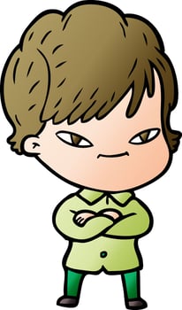 cartoon happy woman vector