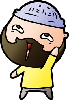 cartoon happy bearded man vector