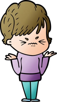 cartoon frustrated woman vector