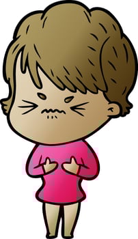 cartoon frustrated woman vector