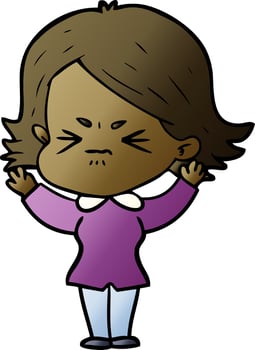 cartoon angry woman vector