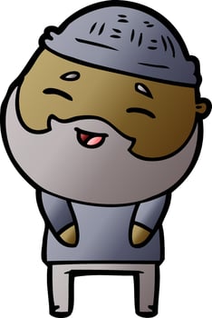 cartoon happy bearded man vector