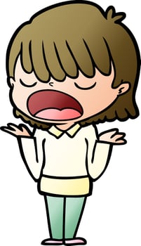 cartoon woman talking loudly vector