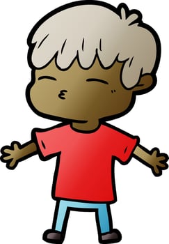 cartoon curious boy vector