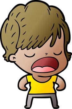 cartoon woman talking vector