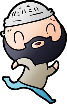 cartoon bearded man vector