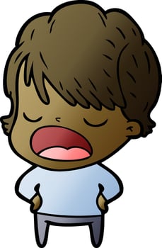 cartoon woman talking vector