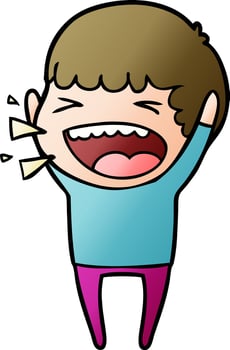 cartoon laughing man vector