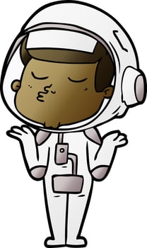 cartoon confident astronaut vector