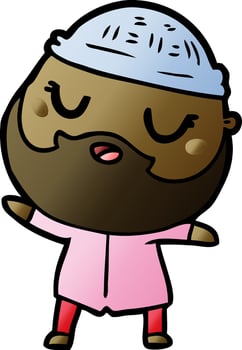 cartoon man with beard vector