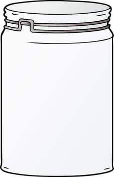 cartoon empty glass jar vector