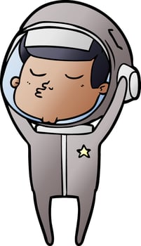 cartoon confident astronaut vector