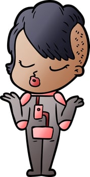 cartoon pretty hipster girl vector