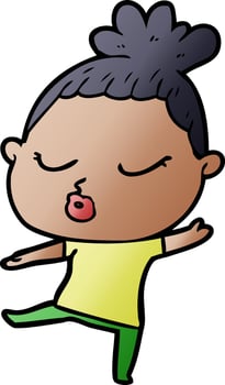cartoon calm woman vector