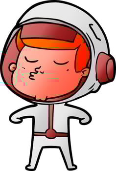 cartoon confident astronaut vector