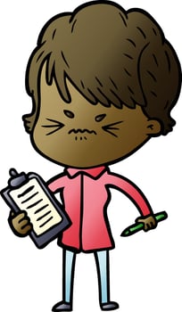 cartoon frustrated woman vector