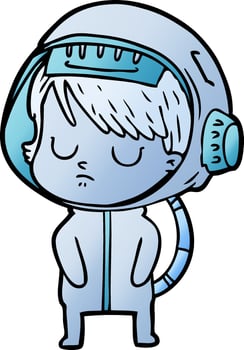 cartoon astronaut woman vector