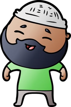 cartoon happy bearded man vector