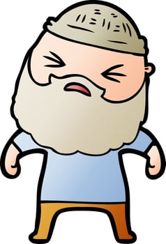 cartoon man with beard vector