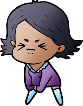 cartoon angry woman vector