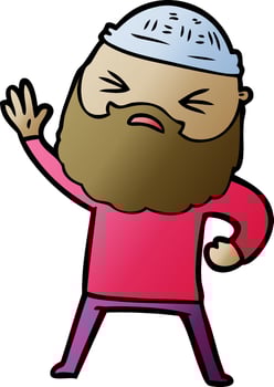 cartoon man with beard vector