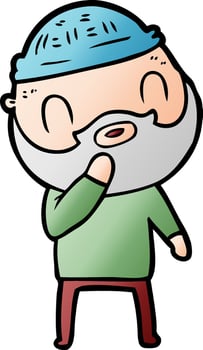 cartoon bearded man vector